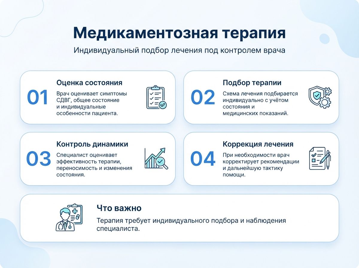 Лечение СДВГ в Белогорске у детей и взрослыхинфографика